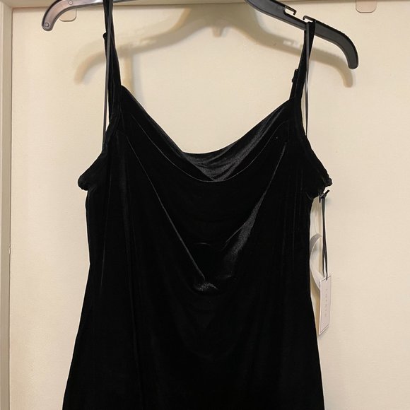 1.State Womens Black Velvet Dressy Midi Slip Dress Size Large NWT - Picture 4 of 7